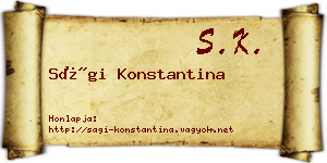 Sági Konstantina névjegykártya